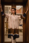 Rawsilk Tie and Dye Kurta with adda Embalishment