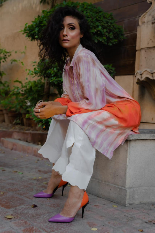 Pure Grip Tie and Dye Kurta with Adda Embalishment